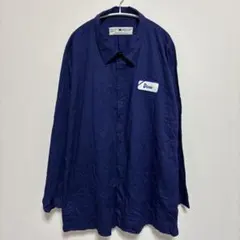 ワークシャツ 無地 長袖 4XL ビッグサイズ 紺 作業服 ストリート アメカジのサムネイル