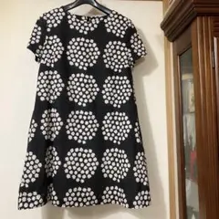 マリメッコmarimekko ひざ丈ワンピース　プケッティ　裏地付き大人かわいい