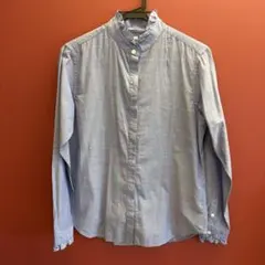 UNIQLO INES DE LA FRESSANGE フリルシャツ M ブルー