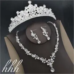 新品꙳✧˖3点セット 5ウェディングアクセサリー　ティアラ&ピアス&ネックレス