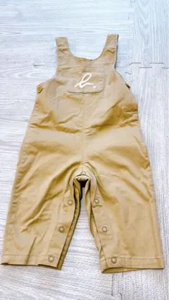 ベージュ コットンオーバーオール