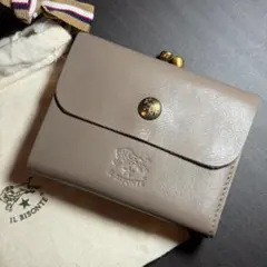 【新品未使用】イルビゾンテ 二つ折り がま口 財布 グレー