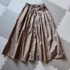 niko and... ベージュ フレアロングスカート