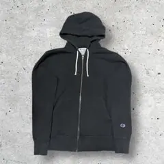 【再出品】Champion ネイビー ジップアップパーカー Mサイズ　短丈