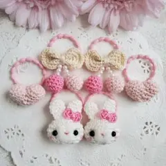 ୨୧ヘアゴムセットJ-203୨୧ベビー&キッズ⑅﻿ハンドメイド⑅﻿