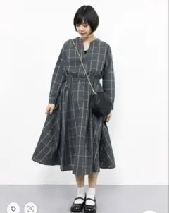 レイカズン　チェックスキッパーワンピース