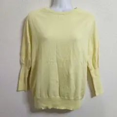 グリーンレーベルリラクシング/ 長袖 トップス 黄色 イエロー カシミヤ混