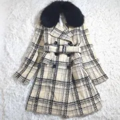 Pinky&Dianne ダブルブレストツイードトレンチコート 2WAY