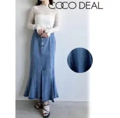 美品 COCO DEAL デニムマーメイドスカート 1 ライトブルー