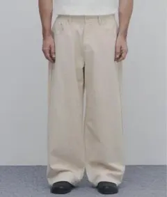 パブリックトウキョウ PUBLIC CHINOS バレルレッグイージー ホワイト