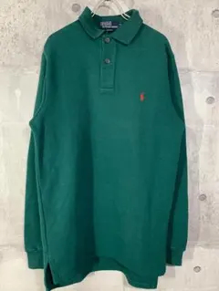 393 USA製　ラルフローレン　ポロシャツ　グリーン　ビンテージ　90s