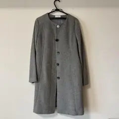 Index グレー ロングコート ビジュー付き