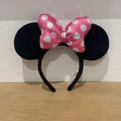 カチューシャ　ディズニー　スパンコール ピンク　ミニー