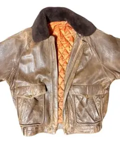 A-2 レザーブルゾン　レザージャケット　ブラウン