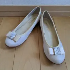 Balancoire 24cm べっ甲リボンバレエシューズ 日本製 アイボリーのサムネイル
