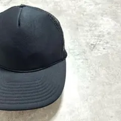 NISSIN 90s メッシュトラッカーキャップ ブラック 無地 ニッシン