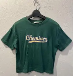 [美品]ハニーズ コルザ グリーン系 クロップド丈 半袖Tシャツ(綿100%)S