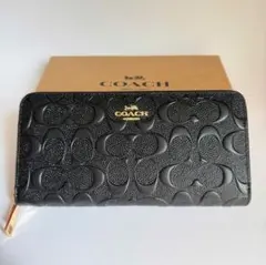 コーチ長財布F53834 3D黒シグネチャー新品