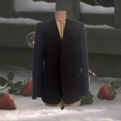 ネイビー テーラードジャケット 古着