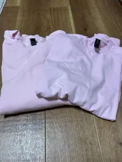 ライトピンク スエットL長袖Tシャツ Mサイズ 2枚セットのサムネイル