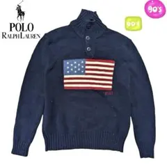 Polo by Ralph Lauren ネイビー 星条旗 ニットセーター