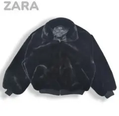 ZARA　ザラ　黒　フェイクファー　ボンバージャケット　コート