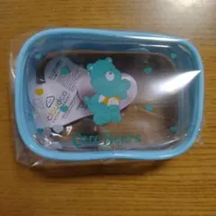 ケアベア　クリアミニポーチ　ブルー