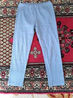 ユニクロ　UNIQLO　キッズ　 リブ編み レギンス ライトブルー　120