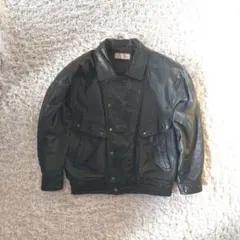 vintage Lサイズ A-2 TYPE フライトジャケット 牛革 短丈 黒色