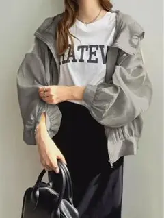 【グレー】新品　シアーパーカー　シアージャケット　UVカット　日焼け対策のサムネイル