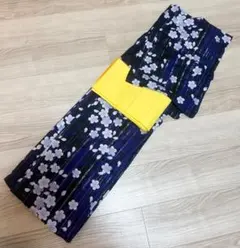 レディース浴衣 黒 紫 花柄 ラメ RyokoKikuchi ブランド浴衣のサムネイル
