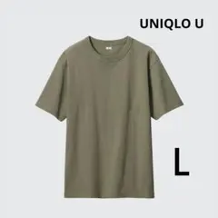 UNIQLO U クルーネック Tシャツ オリーブ メンズ L ヘビーウェイト