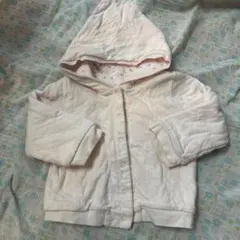 フード付きパーカー　12m プチバトー 70 小花柄　リバーシブル ピンク