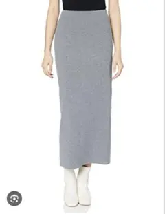 ミラオーウェン　SET UPニットストレートスカート　グレー
