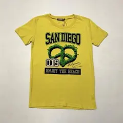 ロゴプリント 半袖Tシャツ イエロー 綿100%のサムネイル