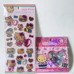 【正規品】 キラキララインストーンシール 日焼けキティ おはじきシール 日焼け