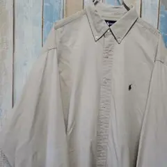 1118☆ラルフローレン☆チノシャツ☆ＢＤシャツ☆ワンポイント刺繍ロゴ☆ＸＬ