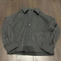 ウール100% ジップアップ グレーアウター