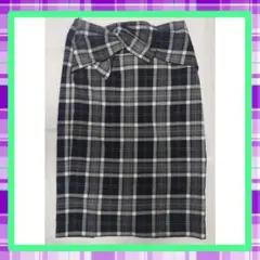 TECHICHI テチチ 黒チェック柄 スカート Aライン 台形