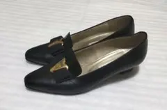 DIANA ダイアナ パンプス ブラック　ハート リボン　23.0cm