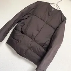 UNIQLO Cユニクロ　ライトダウンジャケット　 M ノーカラー　アウター