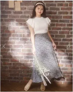 INGNI フリル袖 半袖ニット