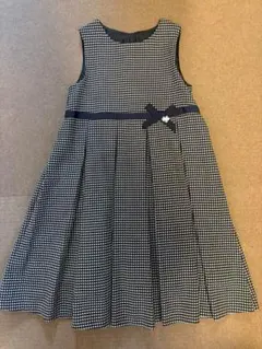 黒と白のチェック柄ワンピース