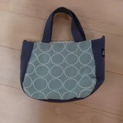 ハンドメイド サークル刺繍バッグ 2way エコバッグ