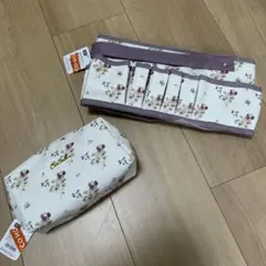 新品未使用タグ付き　花柄　スクエアポーチ　コスメキャリー　2点セットのサムネイル