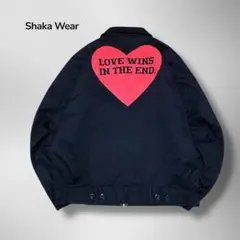 LAブランドShaka Wearシャカウェア黒バックハートロゴワークジャケットLのサムネイル