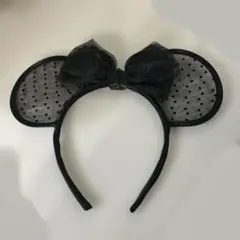 ディズニー カチューシャミニー 黒レース