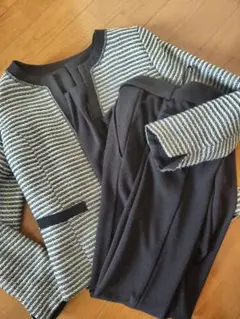 ブラック ストライプ スーツセット 入学式卒業式