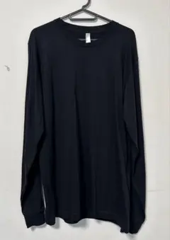 メンズ　ロンT　ブラック　ストリート　オシャレ　黒　Mサイズ