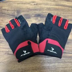 ATERCEL フィンガーレス グローブ 黒/赤　Lサイズ